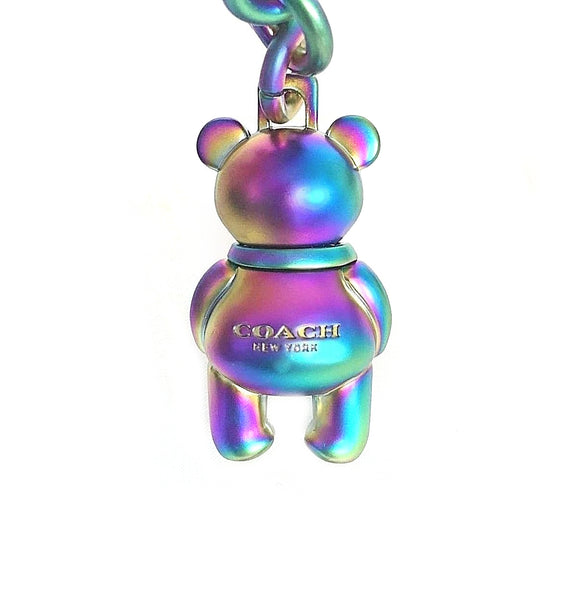 Coach+Gold+Hologram+3d+Teddy+Bear+Bag+Charm+Keychain+F87166 for sale online