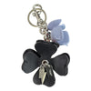 Coach F58517 Floral Resin Coated Canvas Tea Rose Key Charm Blue Leaf