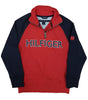 Tommy Hilfiger Little Boys Raglan Quarter-Zip Cotton Pullover Red